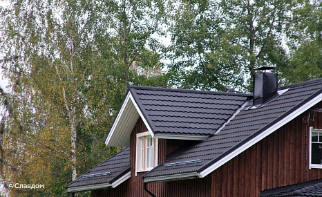 Объект из Композитная черепица AeroDek Композитная черепица рядовая AeroDek Tradition цвет Черный Бриллиант